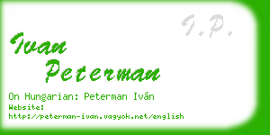 ivan peterman business card
