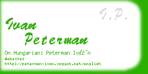 ivan peterman business card